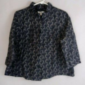 Christopher & Banks Women’s Blue & White Geometric Jacket Size Large